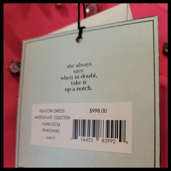 🆕️Kate Spade Keaton Pinkswirl Dress 6 - Picture 4 of 11